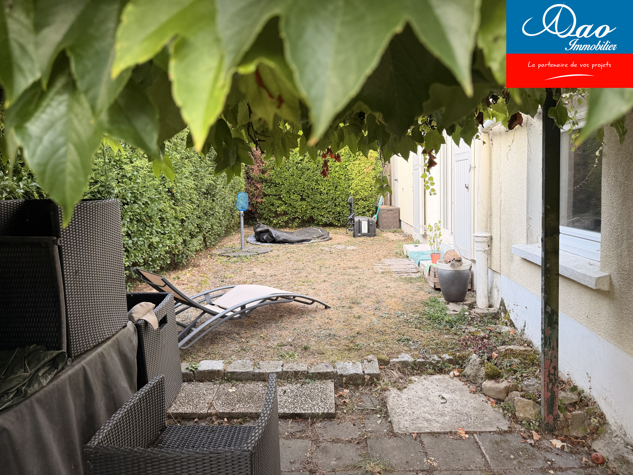 Maison 3 chambres + jardin 400 m2 sans vis-à-vis + 2 garages